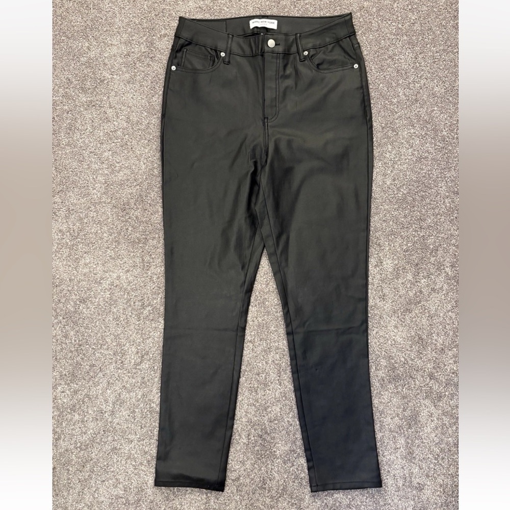 Marc New York Women's Skinny Ankle Jeans Size 12 Black Coated High Rise NWT $79 - Picture 2 of 16